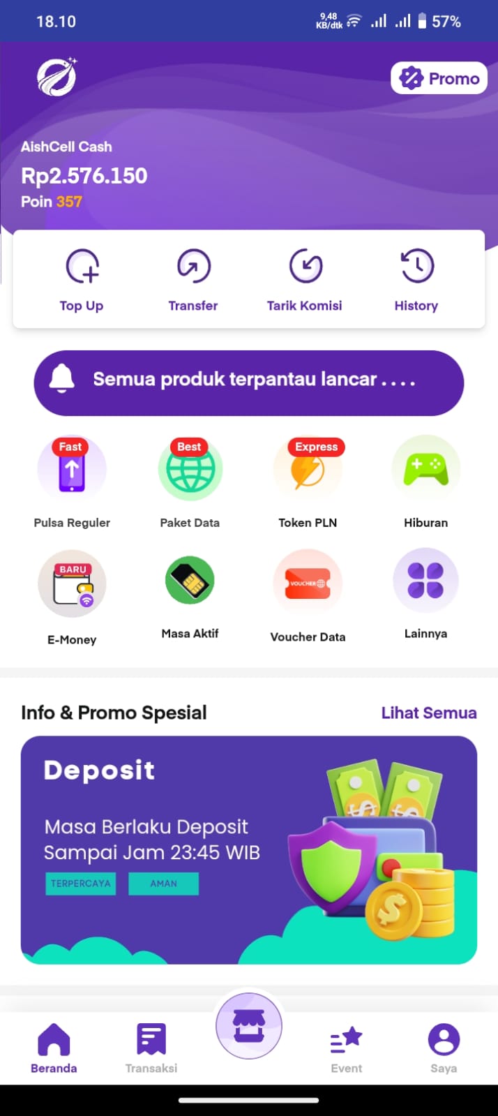 Mockup Aplikasi AishCell